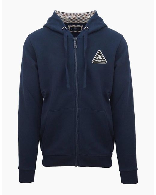 Aquascutum Blue Zp + Hoody S for men