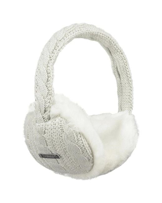 Barts White Monique Faux Fur Cable Knit Ear Muffs Earwarmers