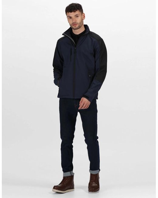 Regatta Blue Hydroforce 3-Layer Softshell Jacket (Wind Resistant, Water Repellent & Breathable) for men