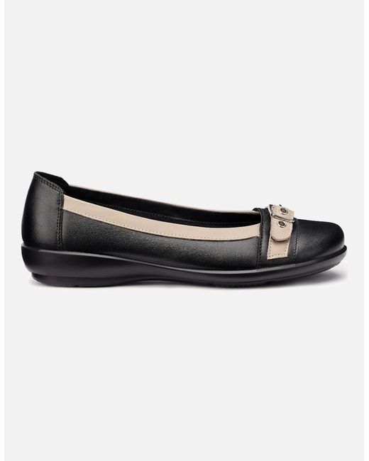 Hotter Black Sparrow Flat Pumps