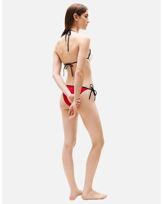 Tommy Hilfiger Red Logo Flag Colours Triangle Bikini Top