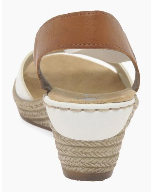 Rieker White Alula Wedge Heel Sandals