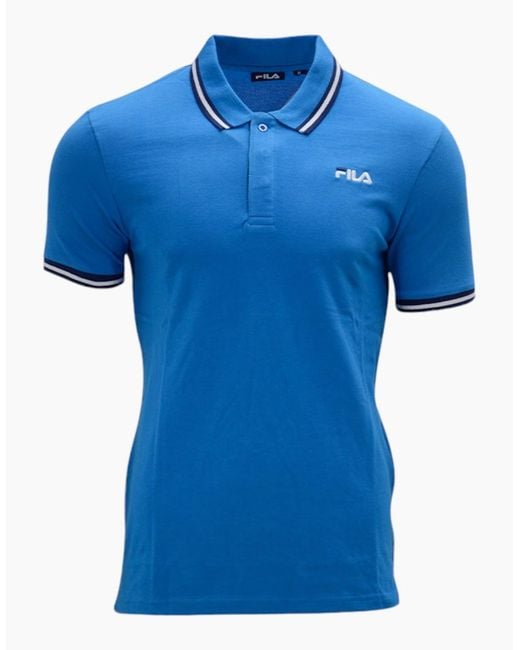 Fila Red Polo Shirt Short Sleeve Casual Summer Tee Cotton Jersey Sports Golf for men