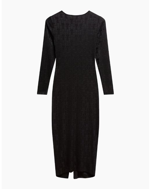 Ted Baker Black Sherlay Jacquard T Bodycon Gathered Dress