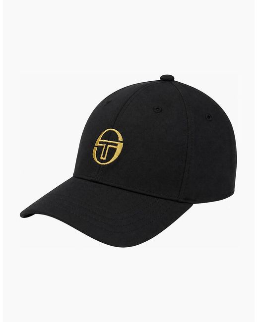 Sergio Tacchini Black Marz Classic 6 Panel Strapback Cap for men