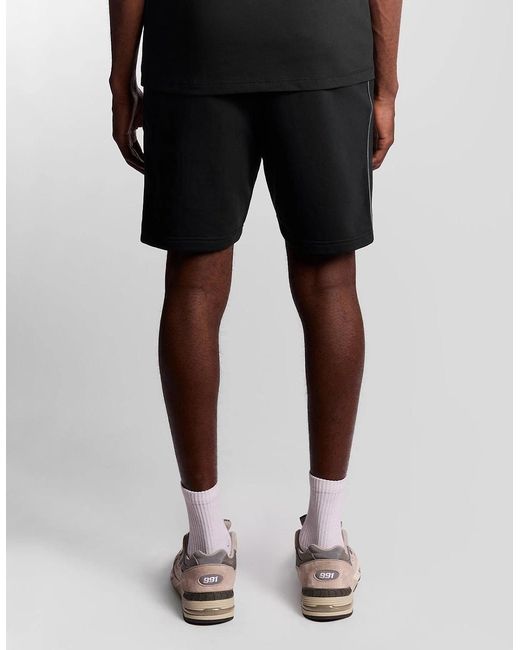 Lyle & Scott Black Sports Tape Sweat Shorts for men