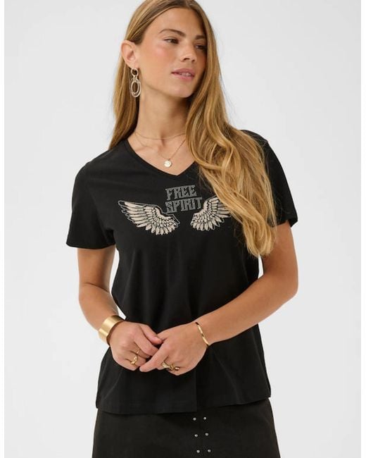 Cream Black Mikki T Shirt