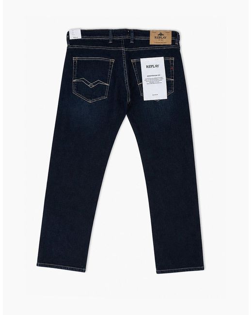 Replay Blue Grover Dark Stretch Straight Leg Jean 007 for men