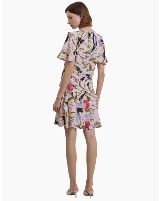 Ted Baker Multicolor Issiia Frill Detail Pale Mini Dress