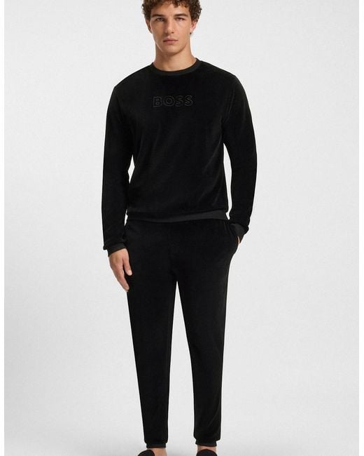 Boss Black Drawstring-Detail Track Pants for men