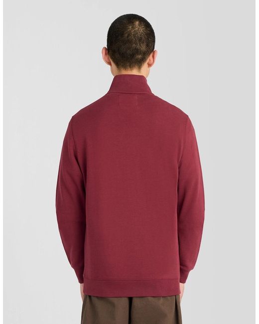 Lyle & Scott Red Superfine Cotton 1/4 Zip Sweatshirt for men