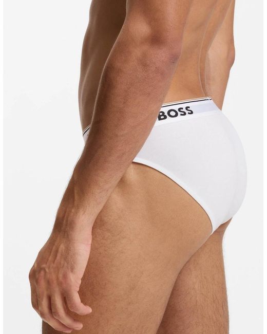 Boss White Boss 3 Pack Power Briefs for men