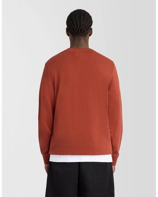 Lyle & Scott Red Superfine Cotton Crew Neck Sweatshirt for men