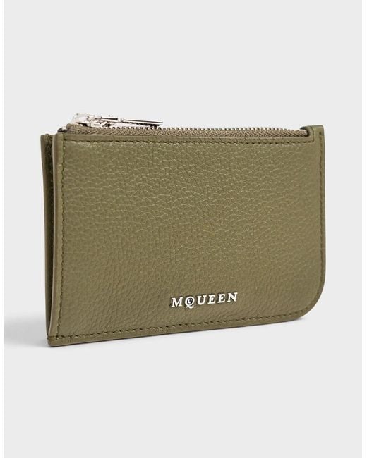 McQueen Green Sling Logo Card Holder Grainy Military