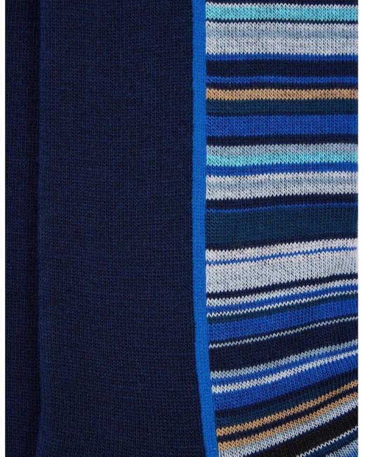 Paul Smith Blue Half Signature Socks 47 for men