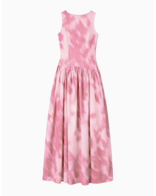 Ro&zo Pink Frankie Watercolour Dropped Waist Dress