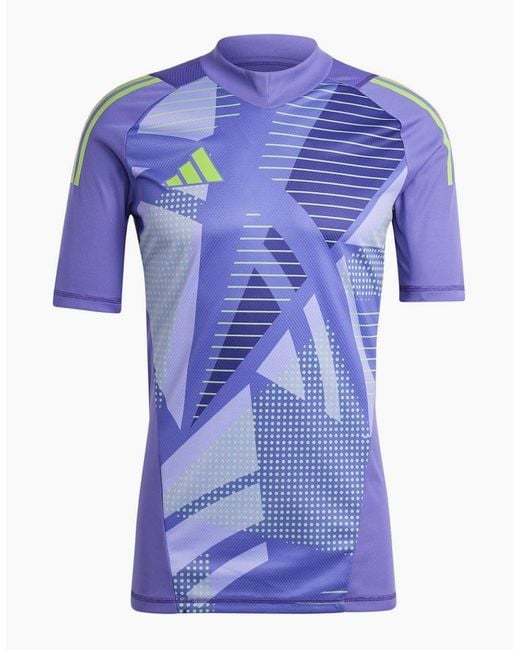 Adidas Blue V-Neck Short Sleeve Slim Fit Jersey Top for men