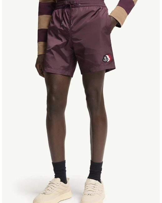 Moncler Purple Archive Logo Swimshorts for men
