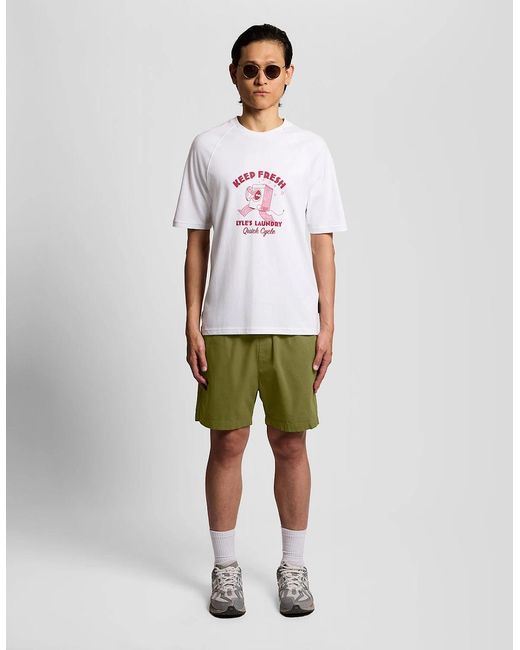 Lyle & Scott White Cotton Twill Shorts for men