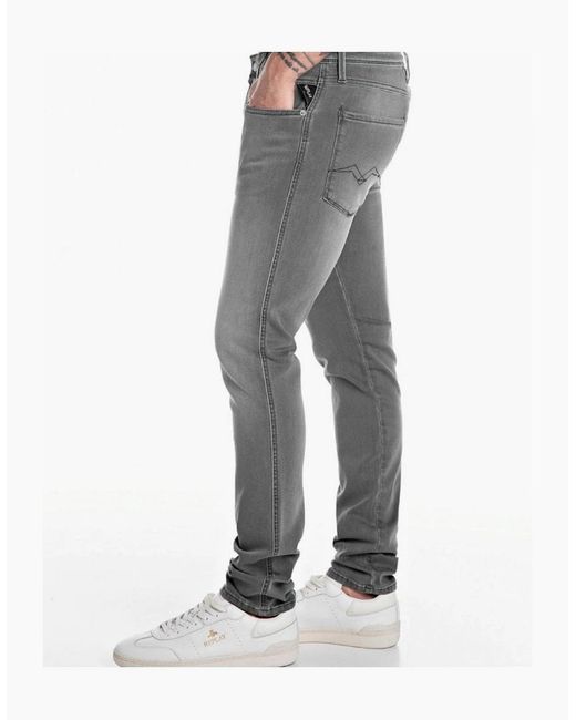 Replay Gray Power Stretch Anbass Slim Jean for men