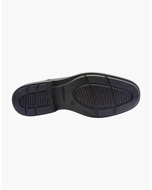 Rockport Black Clinton Plain Toe Shoes for men