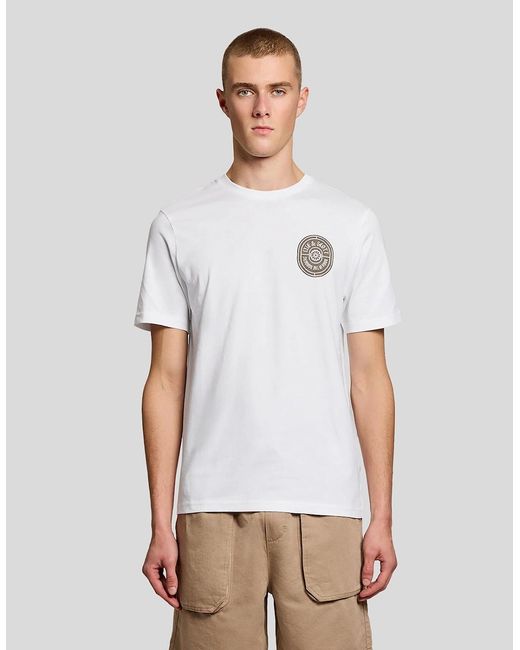 Lyle & Scott White Graphic Badge Cotton T-Shirt for men