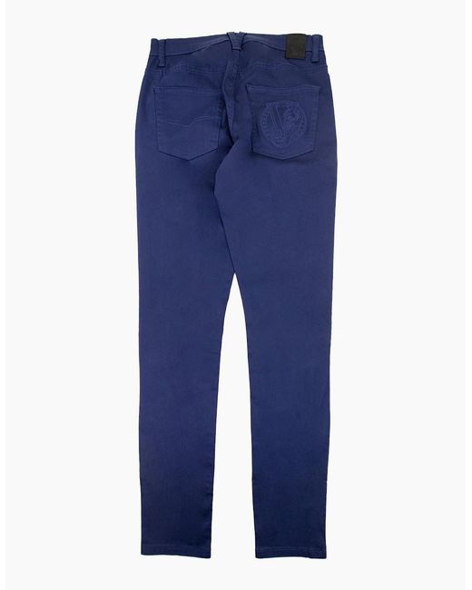 Versace Blue Jeans Round Tiger Pocket Skinny Jean for men