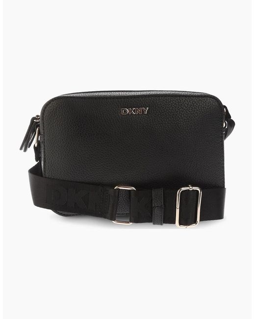 DKNY Black Tutu Double Zip Camera Crossbody Bag