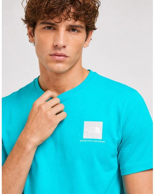 The North Face Blue M Small Box Ss T-Shirt for men