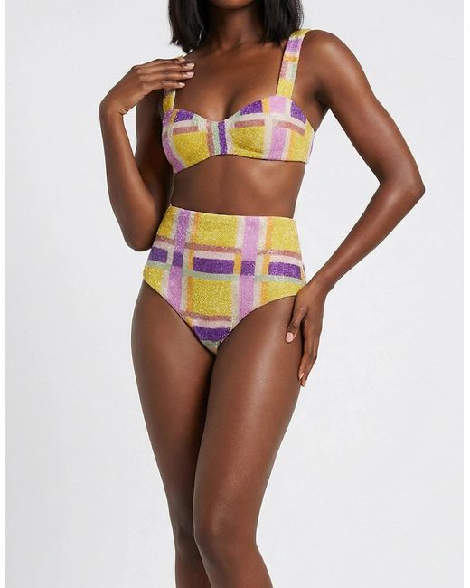 Oceanus Brown Candy Stripe Bikini Bottom