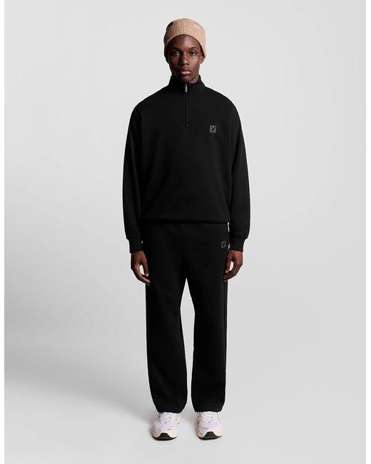 Lyle & Scott Black Lounge 1/4 Zip Sweatshirt for men