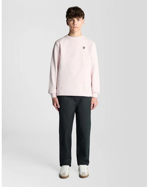 Lyle & Scott White Cotton Crew Neck Sweatshirt for men