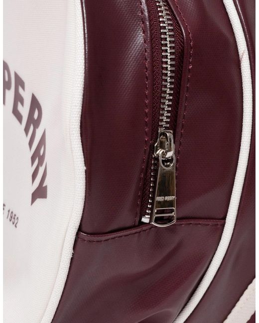Fred Perry Red Recycled Polyester Classic Barrel Bag for men