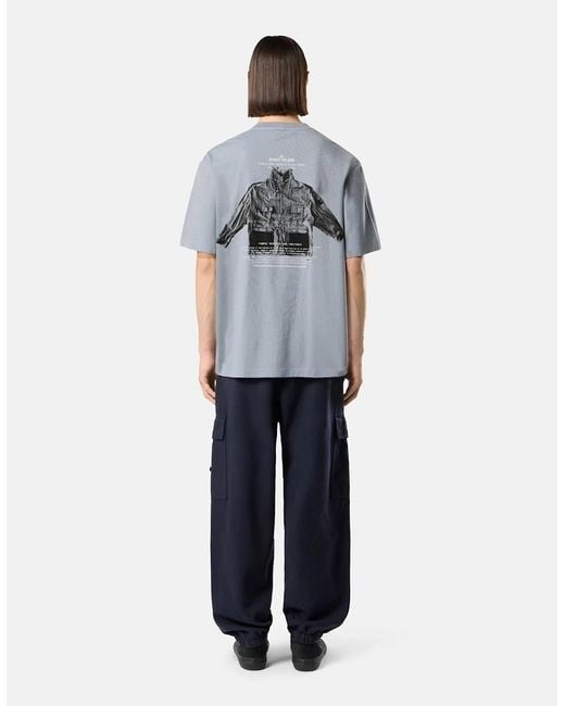 Stone Island Blue Branded 2100033 T-Shirt for men