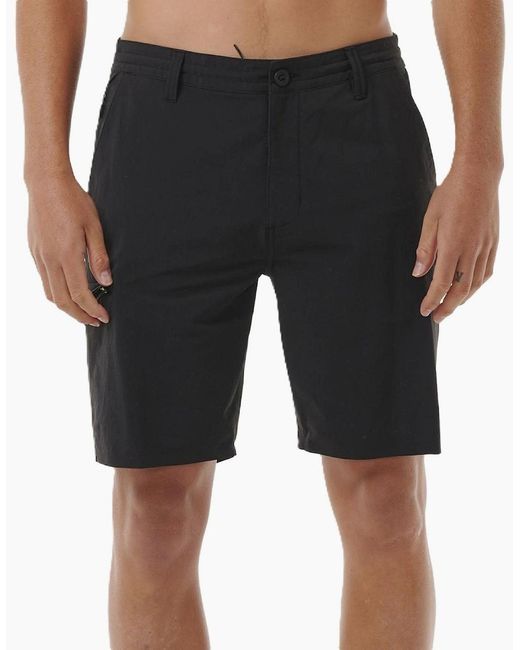 Rip Curl Black Rip Curl Boardwalk Global Entry Cargo Shorts for men