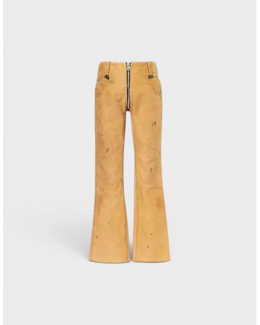 GALLERY DEPT. Metallic Broadway Paint Splatter Slim Fit Jeans Tan for men