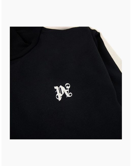 Palm Angels Black Pa Monogram Classic Track Jacket/Off for men