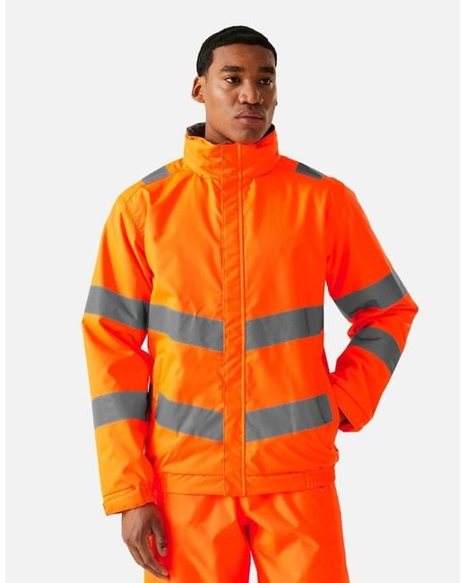 Regatta Orange Professional Pro Contract Dover Hi-Vis Jacket for men