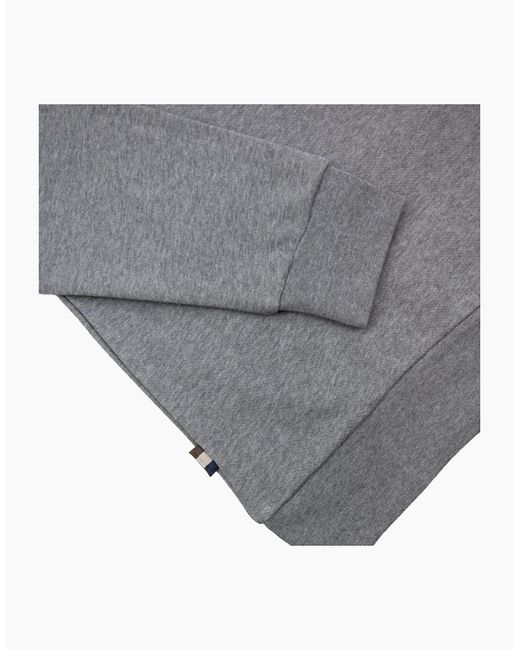 Aquascutum Gray Cc Shoulder Crewneck Fleece Dark Melange 53 for men