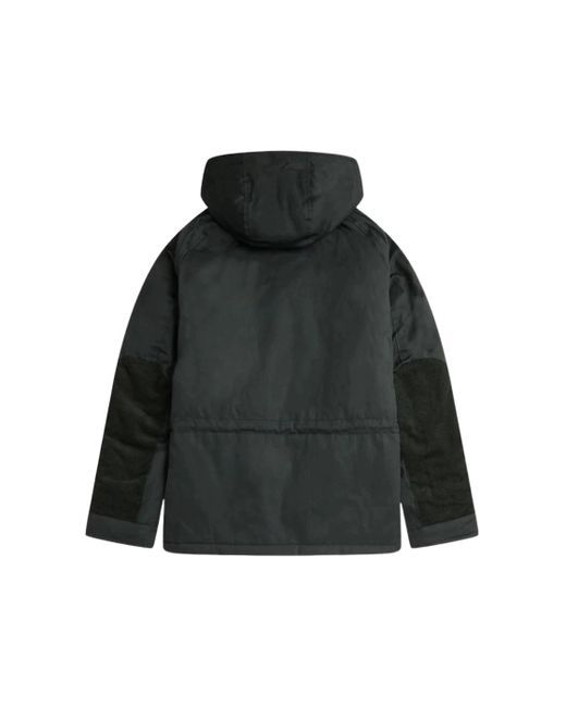 Fred Perry Black Short Snorkel Night Parka Jacket for men