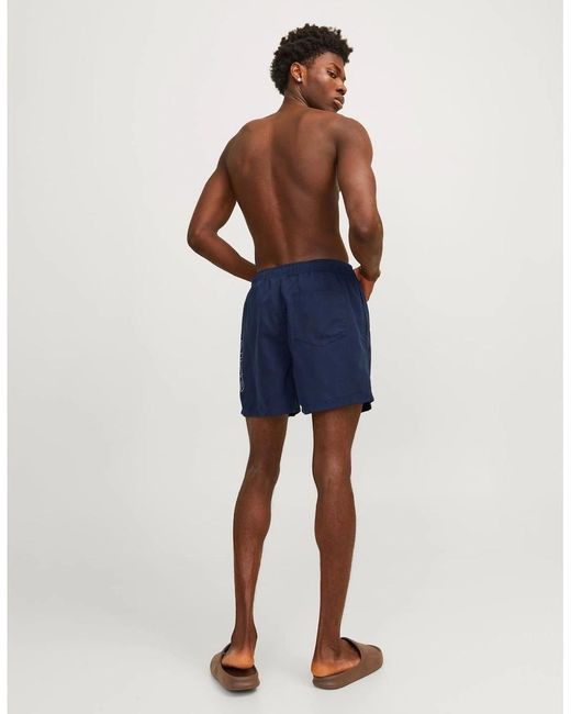 Jack & Jones Blue Lettering Swim Short for men