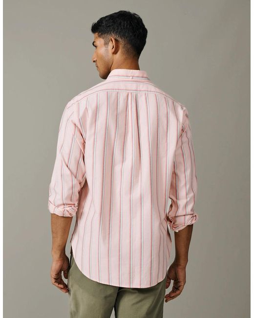 aubi Pink Walesby Lightweight Relaxed Oxford Shirt for men
