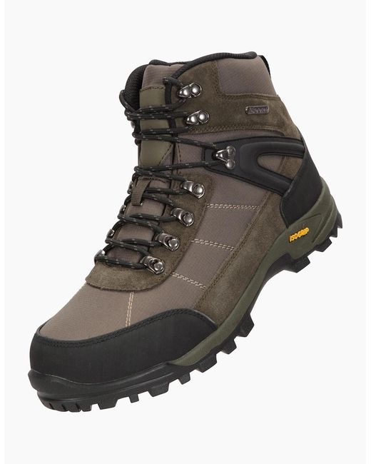 Mountain Warehouse Black Storm Extreme Suede Waterproof Hiking Boots for men