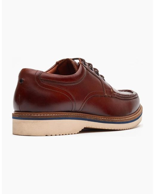 Base London Red London Langdon Leather Tan Boat Shoes for men