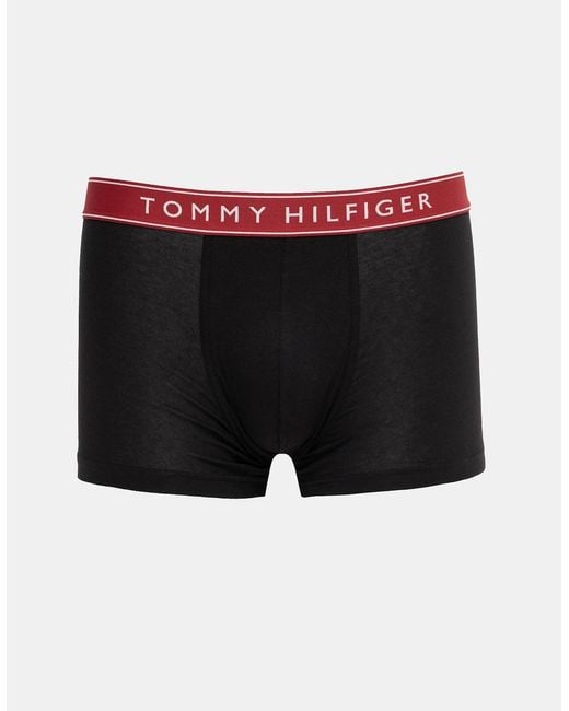 Tommy Hilfiger Black 3 Pack Waistband Trunks for men