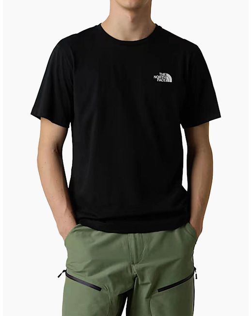 The North Face Black Vertical Logo T-Shirts Crew Neck Short Sleeve Soft Cotton Tee for men