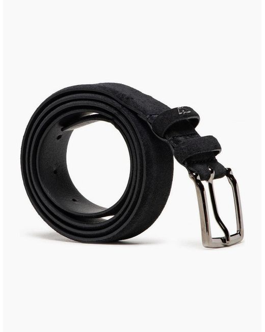 Emporio Armani Black Suede Belt for men