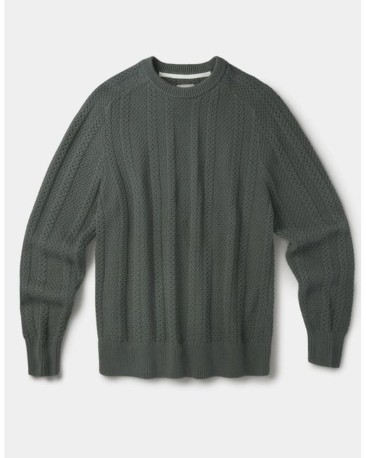 aubi Gray Montrose Textured Crew Neck for men
