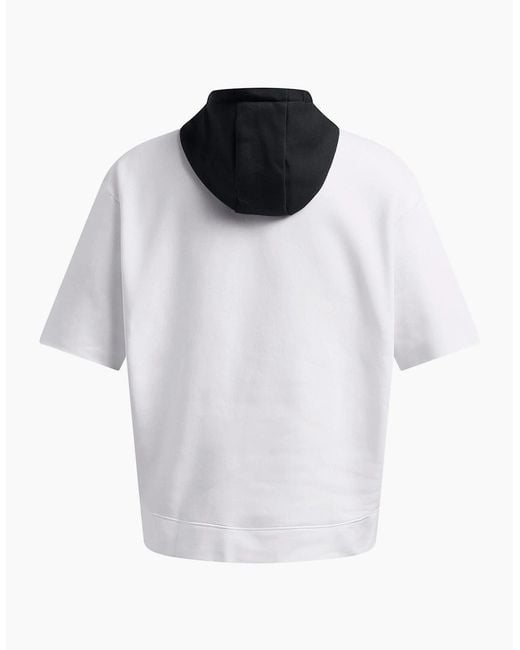 Under Armour White Relaxed Fit Drop Shoulder Hoodie for men