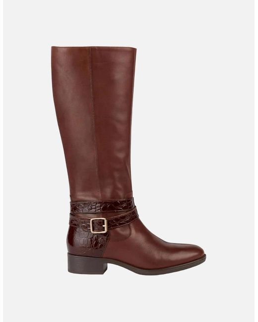 Geox Brown Ladies Felicity Leather Boots